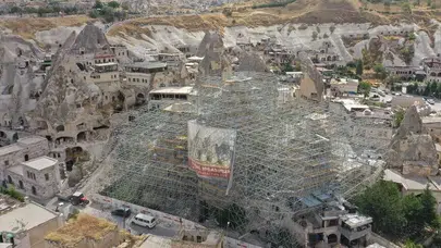 Kapadokya'daki Peribacalarında Güvenlik İçin Restorasyon Çalışmaları Devam Ediyor!