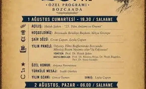 Bozcaada'da Homeros Günleri: 25 Yıllık Kültürel Buluşma 1 Ağustos'ta Kapılarını Açıyor!