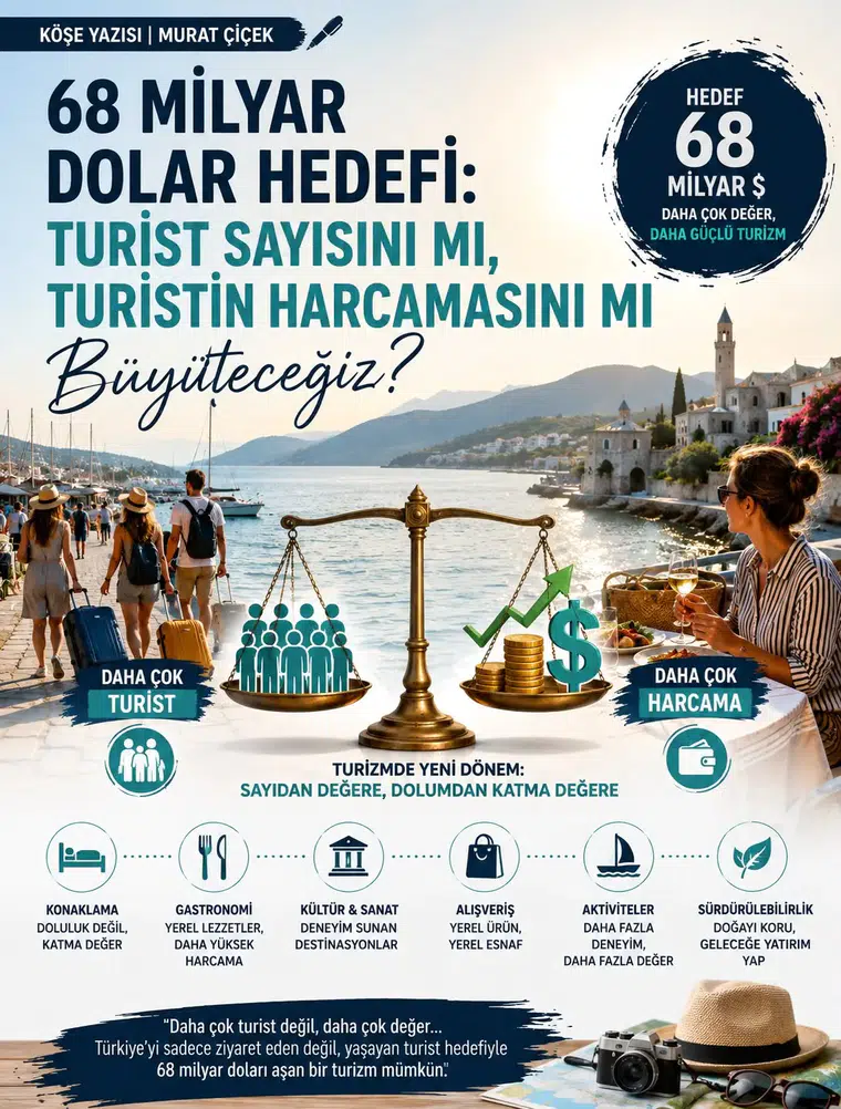 68 Milyar Dolar Hedefi: Turist Sayısını mı, Turistin Harcamasını mı Büyüteceğiz?