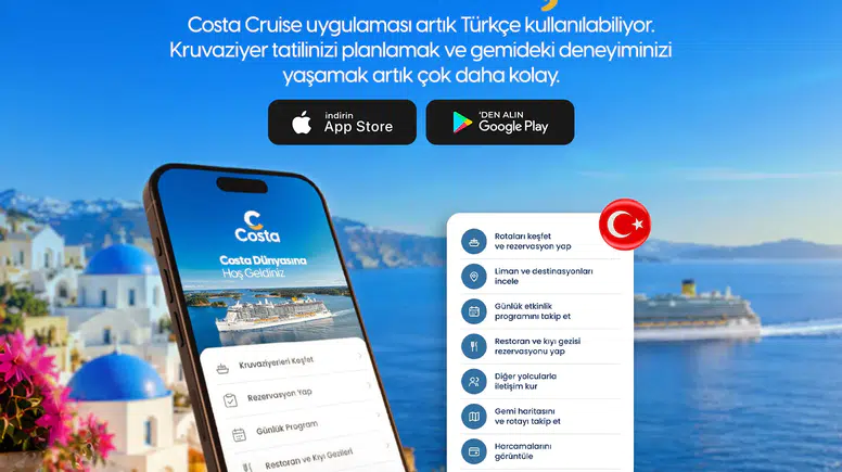 Costa Cruises’tan Türkiye’de Yeni Dönem: Costa Uygulaması Artık Kullanılabilir!